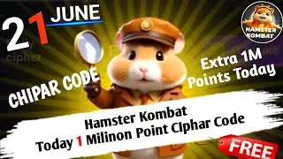 21 June Morse Code Hamster Kombat | 1Million Points Daily Cipher | Hamster kombat today morse code