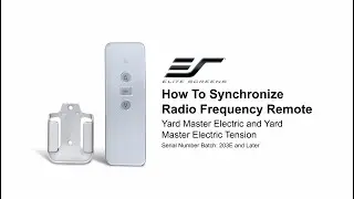 ✅Elite Screens: How to Synchronize RF Remote to Yard Master Electric Screens