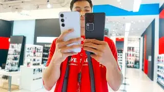 The real comparison!! Bangdingkan langsung di toko Samsung A55 vs vivo V30 Hasilnya di luar Nurul...