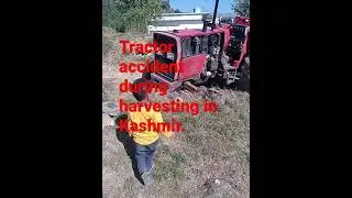 tractor accident while harvesting wheat in kashmir,kotli#shorts