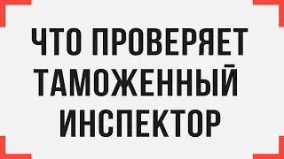 Что проверяет таможенный инспектор