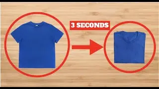 how to FOLD A T-SHIRT IN 3 SECONDS (fastest way in the world)
