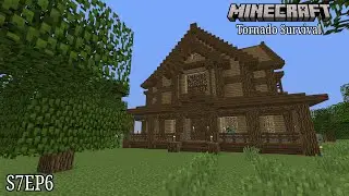 Minecraft Tornado Survival (Localized Weather Mod) S7Ep6: Building The House!