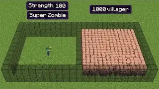 1 ZOMBIE VS 100 VILLAGER IN MINECRAFT