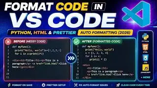 How to Format Code in VS Code (2026) | Python, HTML & Prettier Auto Formatting