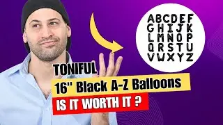 TONIFUL 52 Pieces 16 Inch Black Letter A-Z Balloons, Custom Phrase Mylar Foil Alphabet Letter