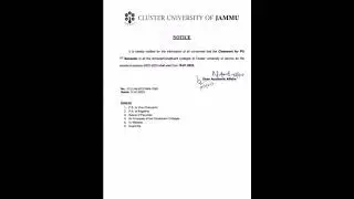 Jammu University Notification