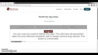Delete App from MobiProbe dashboard