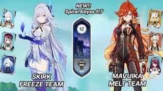 NEW SPIRAL ABYSS!! Skirk Freeze Team & Mavuika Melt Team 12-3 (⭐ 9 Stars) | Genshin Impact 5.7