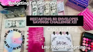 STARTING BACK! MY 50 ENVELOPES CHALLENGE| X2 | SELF CARE CHALLENGE |NEW BINDERS | CASH STUFFING