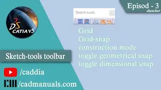 how to use grid, gridsnap, construction geometry, toggle constraint in catia sketcher