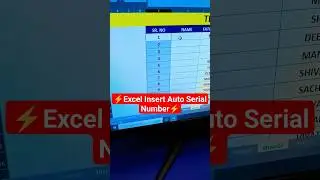 Excel Insert Auto Serial Number 🔥😲 #viral #excel #exceltips #computer