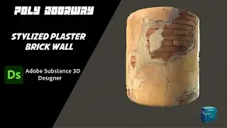 Stylized Plaster Brick Wall - Substance Designer