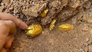Bast Finding gold nuggets used the detector to search at the mountain