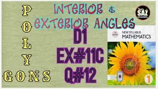 Polygons|How to find size of interior Angle|NSMD1( 7TH ED)|Ex#11C|Q,#12|#sazchannel