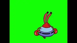 mr krabs walking normally but its a green screen