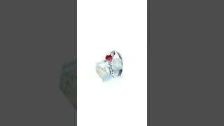 Bague argent, Opal de Feu 0.18 carat