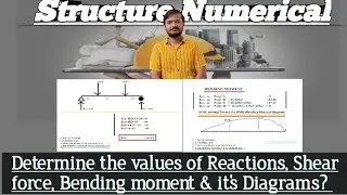 Determine the reactions, shear force,bending moment & its diagrams?#Structure #civilengineering #bm