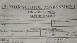 Mathematics Grade 9 KJSEA Revision 2025