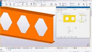 Development and Cutting details for 457 x 191 UB,Castellated Beam in Tekla Structures