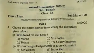 Nagaon district class 9 Annual Examination 2023|English question paper with MCQs & Grammar Answers