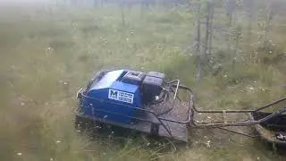 Двух гусеничный Мотобуксировщик Мужик. Пробный выезд и обкатка.