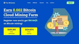 Tikmining - New Free Bitcoin Cloud Mining Website 2023 | Free Bitcoin Mining without investment
