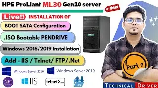HP ProLiant ML30 Gen10 Server installation | Install & Configure Windows Server 2016 ✅