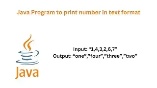 Java program to print number in text format from given String