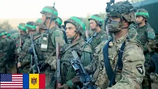 US Army in Moldova. Soldiers during joint military exercises.