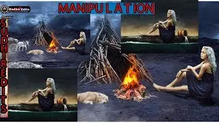 Photoshop Manipulation Tutorial -Adding Light Effects in Photoshop | Camp Fire in Dark Forest