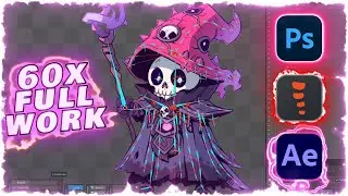 💀Skeleton Wizard 💀 - Animation 60x full work. Ps, Ae, Spine pro💀