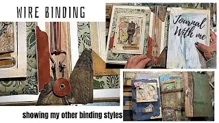 How to DIY Wire book binding without stitching. Old leather jacket left overs for junk journaling