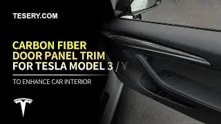 Tesla Carbon Fiber Interior Mods | Door Panel Trim From Tesery