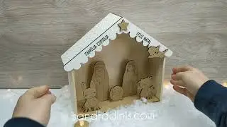 Presépio personalizado em madeira com casinha