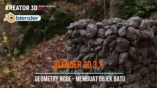 BLENDER 3D 3.X - MEMBUAT OBJEK BATU MENGGUNAKAN GEOMETRY NODE