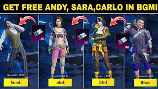 Get Free Andy Sara Carlo Character In Bgmi | How To Get Free Character Voucher In Bgmi