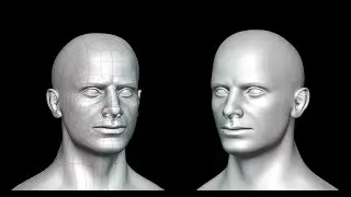 Sculpture techniques in Blender 3D. Example 2: Man head. No Dyntopo. No Retopology.