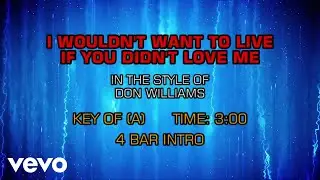 Don Williams - I Wouldn't Want To Live If You Didn't Love Me (Karaoke)