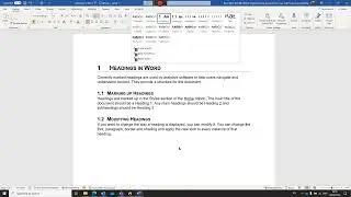 Modifying headings in Word (keyboard version)