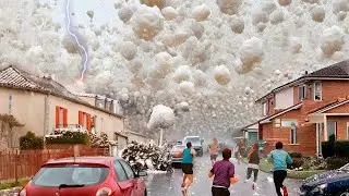 Rain of stones hit France! Giant 6-inch hail storm attacked people, destroying houses and cars