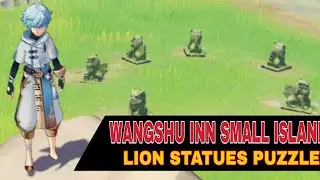 Lion Statues Puzzle island Near Wangshu Inn | Genshin Impact |