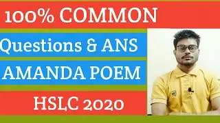 HSLC English Amanda poem important questions