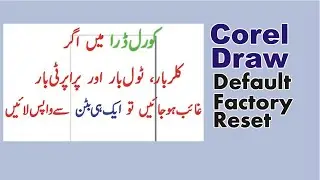 CorelDraw Default Factory Reset with 1 Button | unhide Colour bar and tools | Lunar Computer College