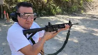 Teaching My Nicaraguan Uncle to shoot a Gun 🔫: AR-15. #gun #guns #usa #american