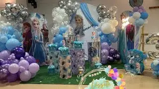 Decoración de frozen en globos