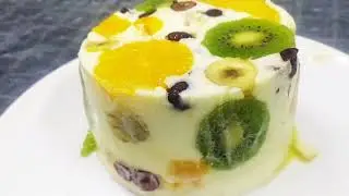 Jelly Jello Cake Recipe Using 2 Ingredients | Just Need fruit and Yogurt | Easy Dessert Recipe
