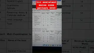 lic assistant mains exam pattern 