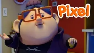 Pixel, video momentos divertidos del personaje de dibujos