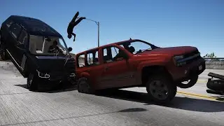 GTA 5 -- CARS vs MOTORCYCLES CRASHES